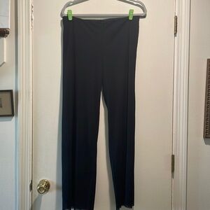 VivienneTam  Black Shimmer Black Lightweight Zip Front  Pants Beach to Evening